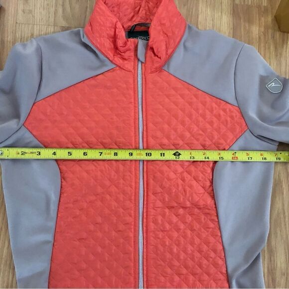 Chervo Maggio Quilted Full Zip Gray/Coral Full Zip Jacket - Picture 6 of 8